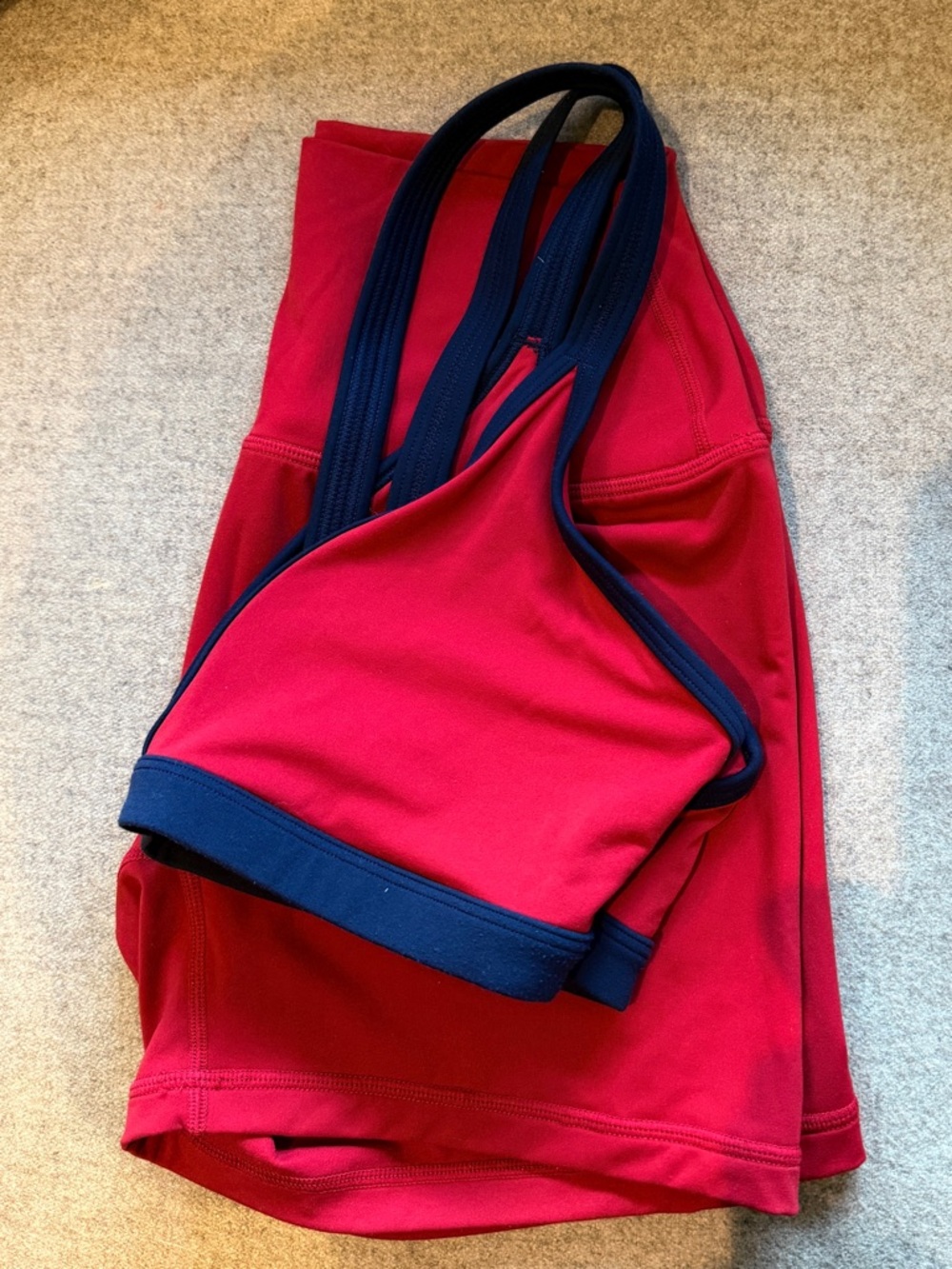 Set Active Red Athletic Tank with Navy Trim